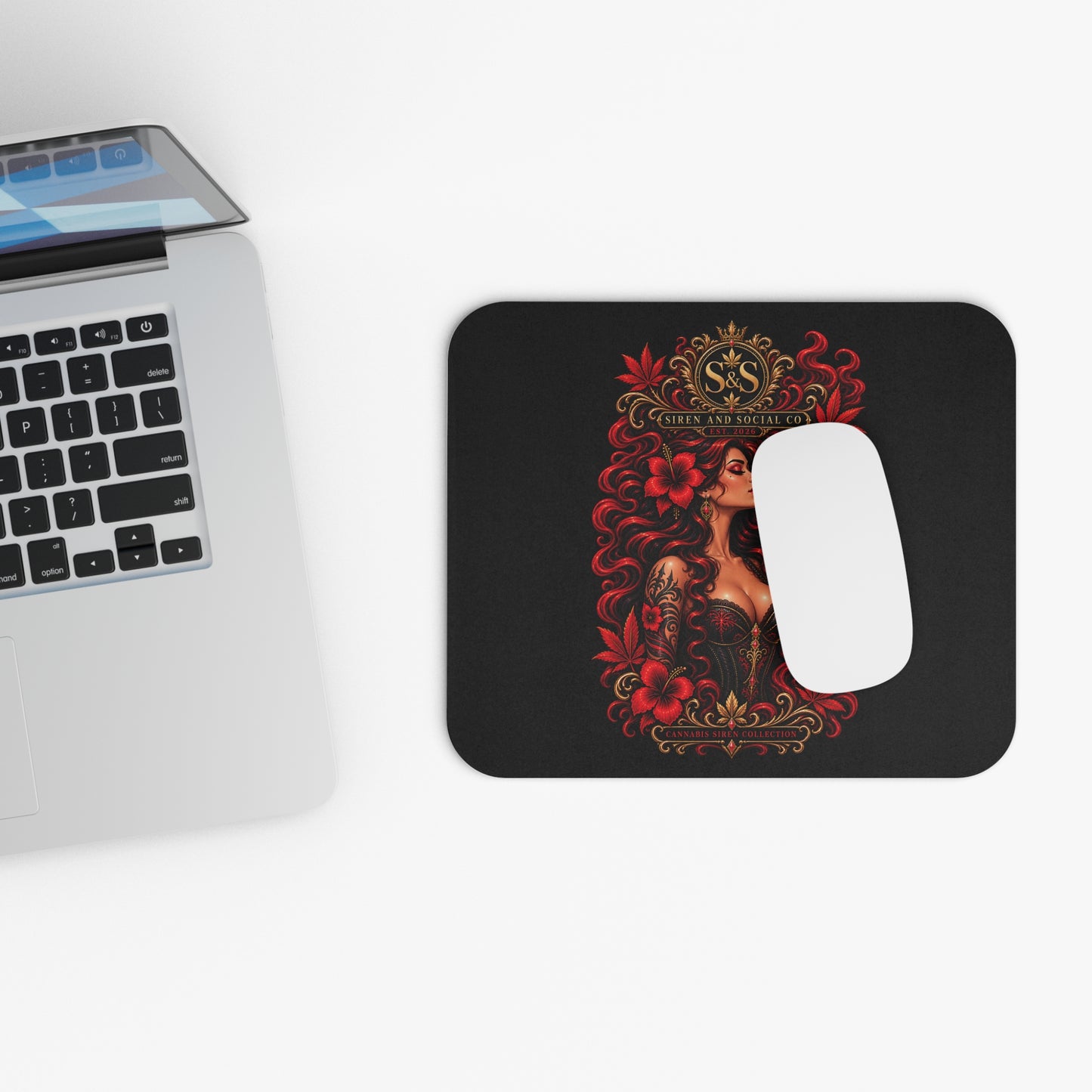 Motivational Femme Mouse Pad — “Plan. Manifest. Elevate. Repeat.”