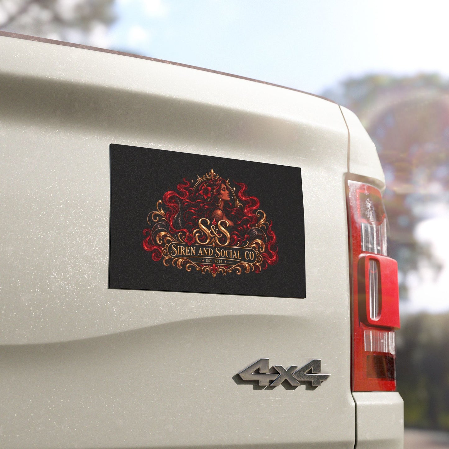 Car Magnet — Siren and Social Co. Logo Emblem (Red Siren Crest)