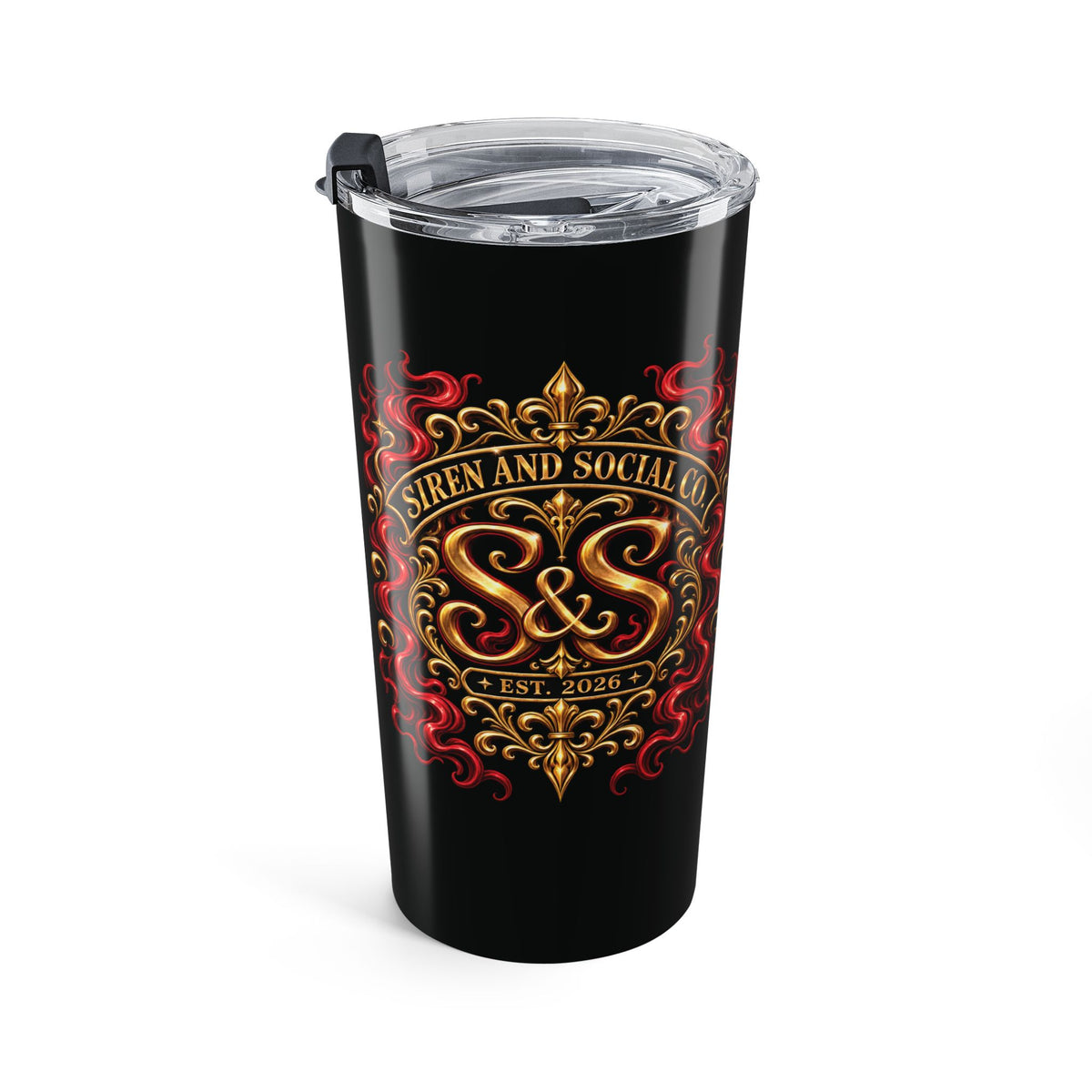 20oz Stainless Tumbler with Fiery S&SCo. logo Design