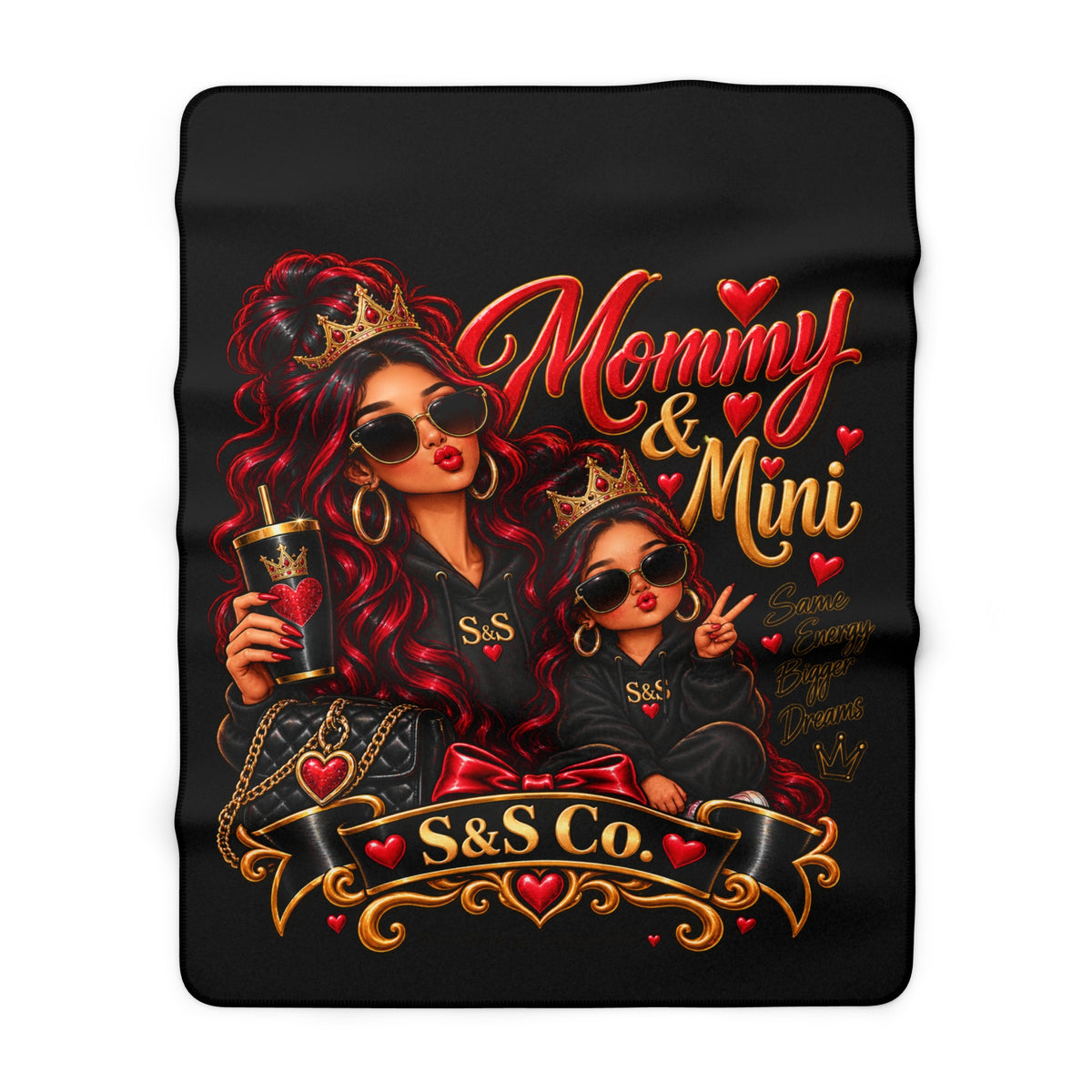 Mama & Mini Siren Matching Crowned Mom and Daughter Cozy Throw