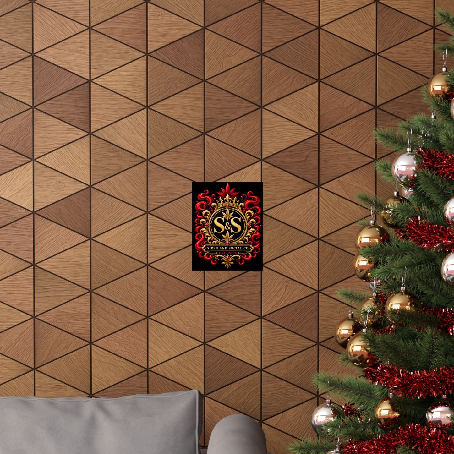 Siren & Social Co. Ornate Crest Poster — Matte Vertical Wall Art (Est. 2026)