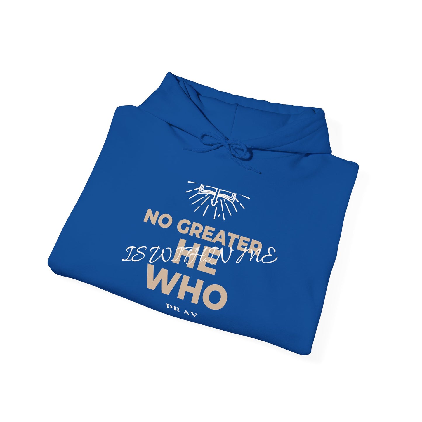 No Greater He Who Is Within Me Hoodie — Inspirational Christian Pullover