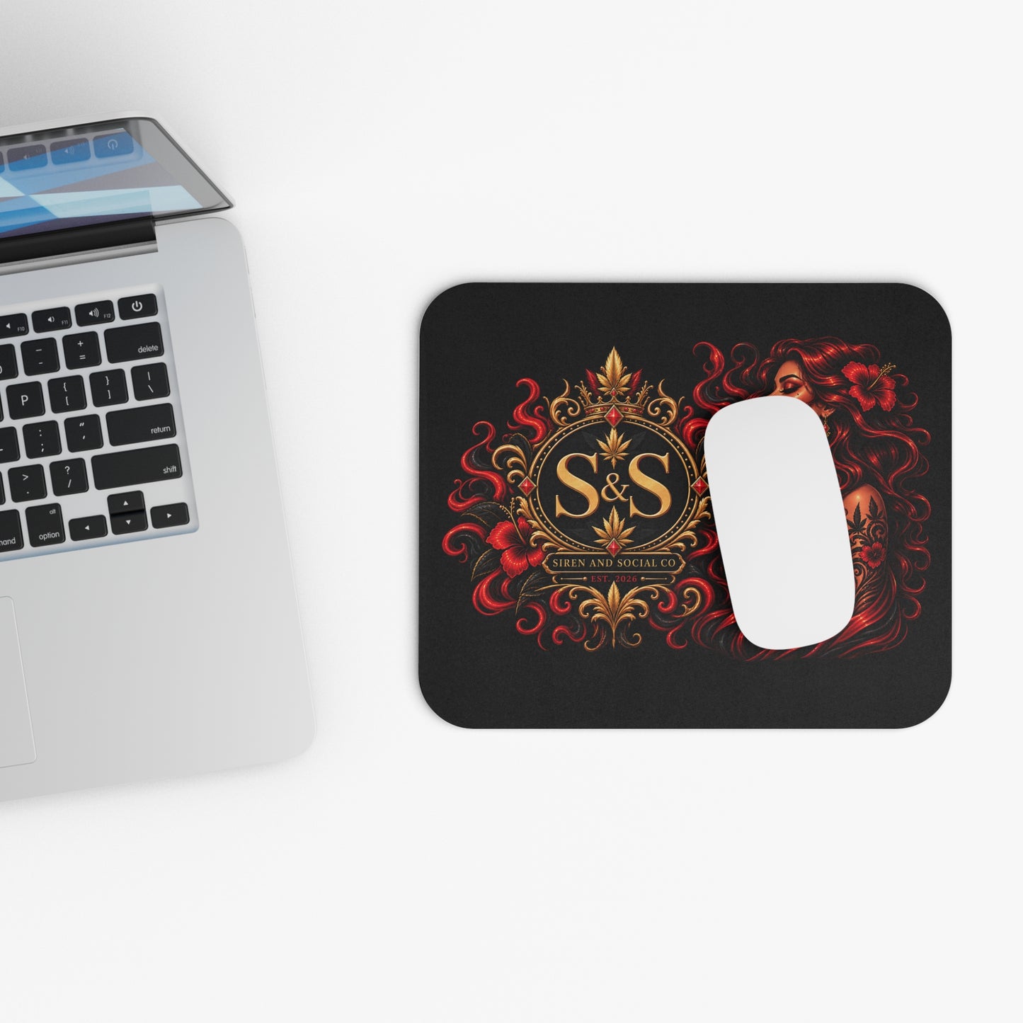 Siren & Social Co. Red Siren Rectangle Mouse Pad