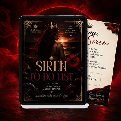 Siren To Do List ADHD planner shown on a tablet, digital download by Siren and Social Co.