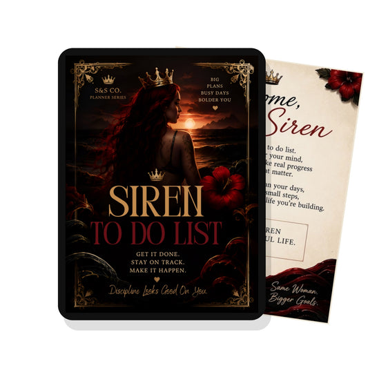 Siren To Do List ADHD planner shown on a tablet, digital download by Siren and Social Co.
