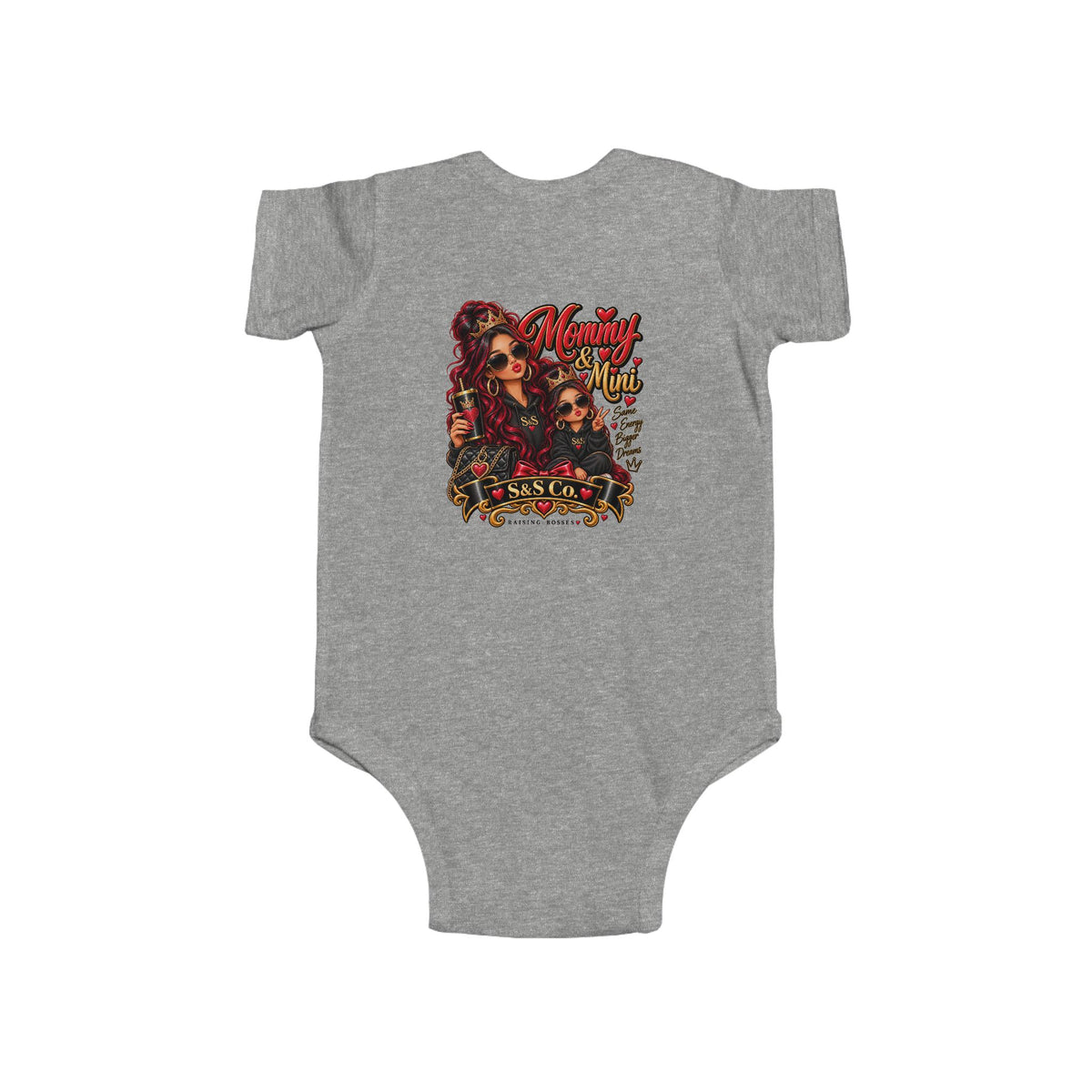 Mama & Mini Matching Baby Bodysuit — Mommy and Mini Sisters Graphic Onesie