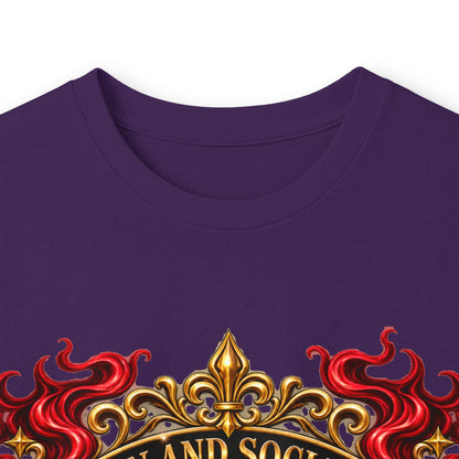 Heraldic Crest Long Sleeve Tee — 'Skin and Skull Co.' Gothic Emblem