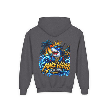 'Make Waves' Shark Surf Graphic with Crown & S&S Co Logo