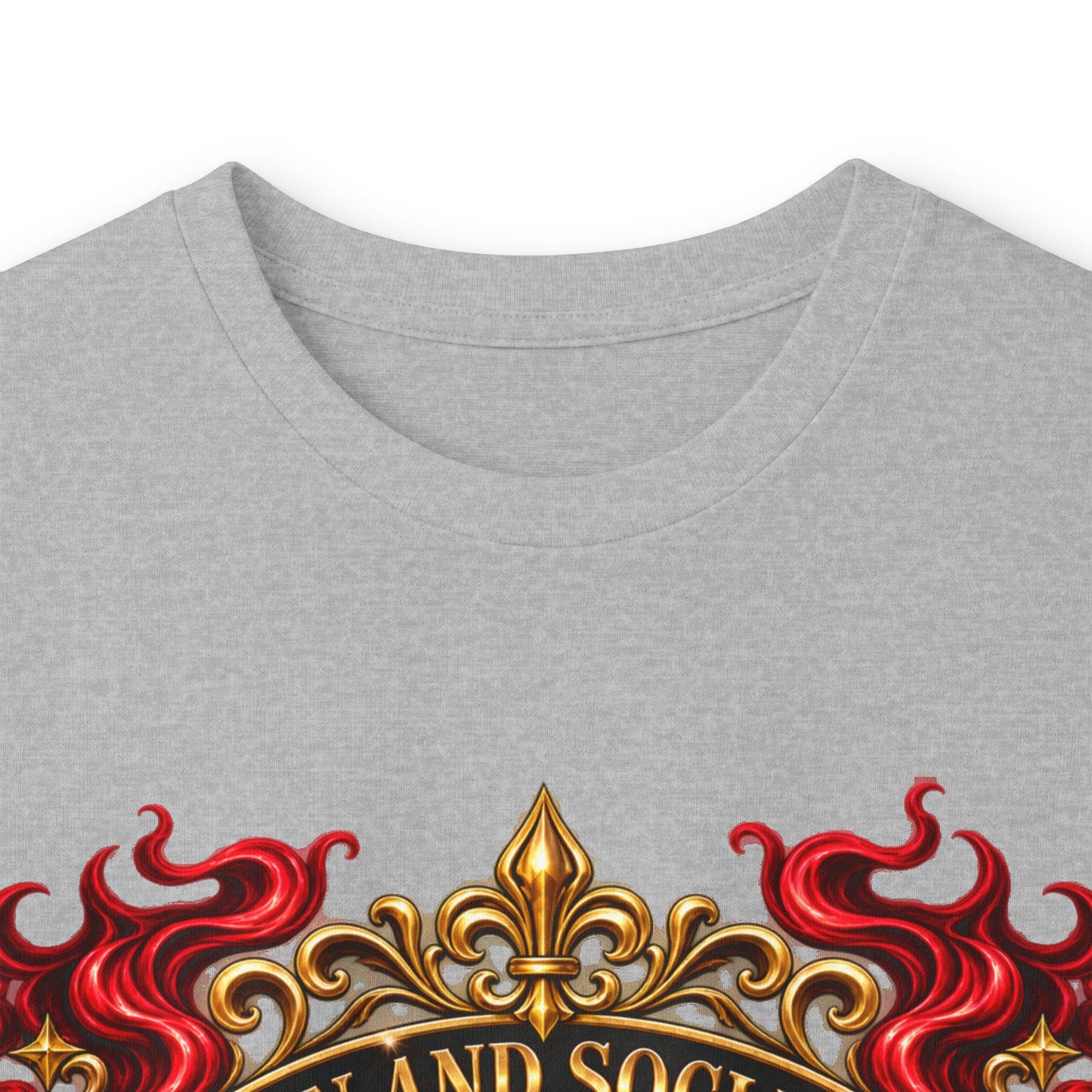 Heraldic Crest Long Sleeve Tee — 'Skin and Skull Co.' Gothic Emblem