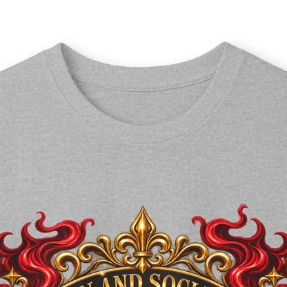 Heraldic Crest Long Sleeve Tee — 'Skin and Skull Co.' Gothic Emblem