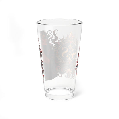 16oz Mixing Glass with Flaming Siren Crest — Barware Cocktail Stirring Glass