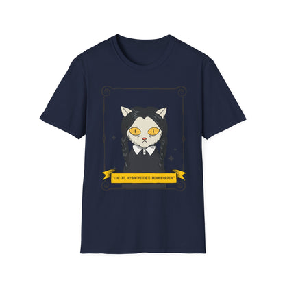 Mystic Cat Witch T‑Shirt — Yellow‑Eyed Wedneday Vibe Graphic Tee