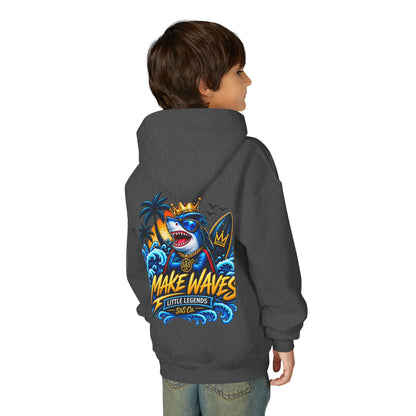 'Make Waves' Shark Surf Graphic with Crown & S&S Co Logo