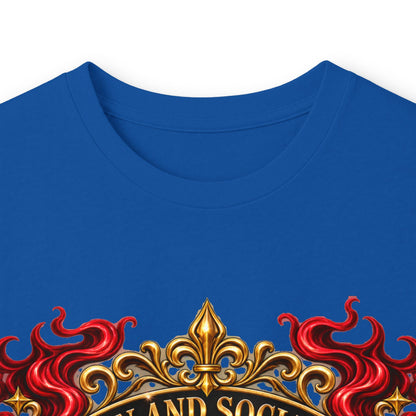 Heraldic Crest Long Sleeve Tee — 'Skin and Skull Co.' Gothic Emblem