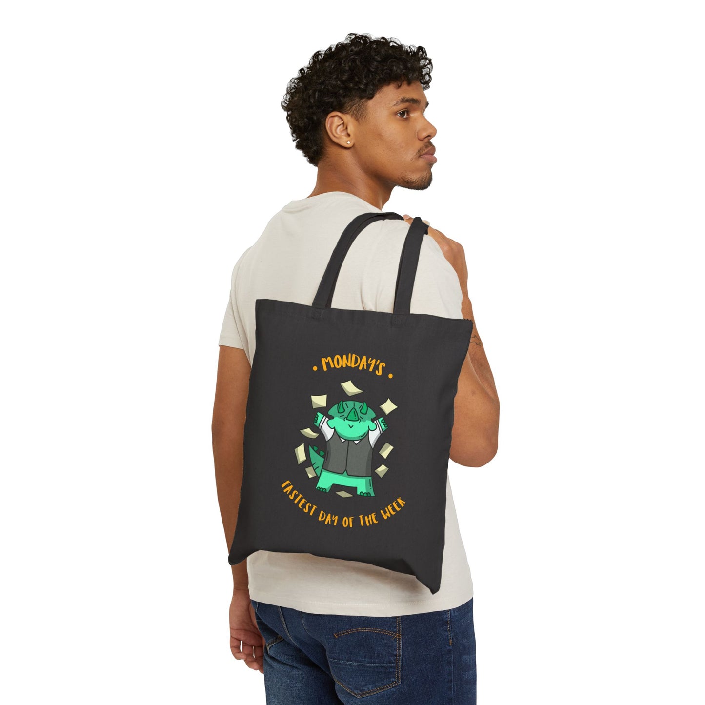 Tote Bag — “Mondays: Greatest Day of the Week” Cute Monster Reusable Canvas Tote
