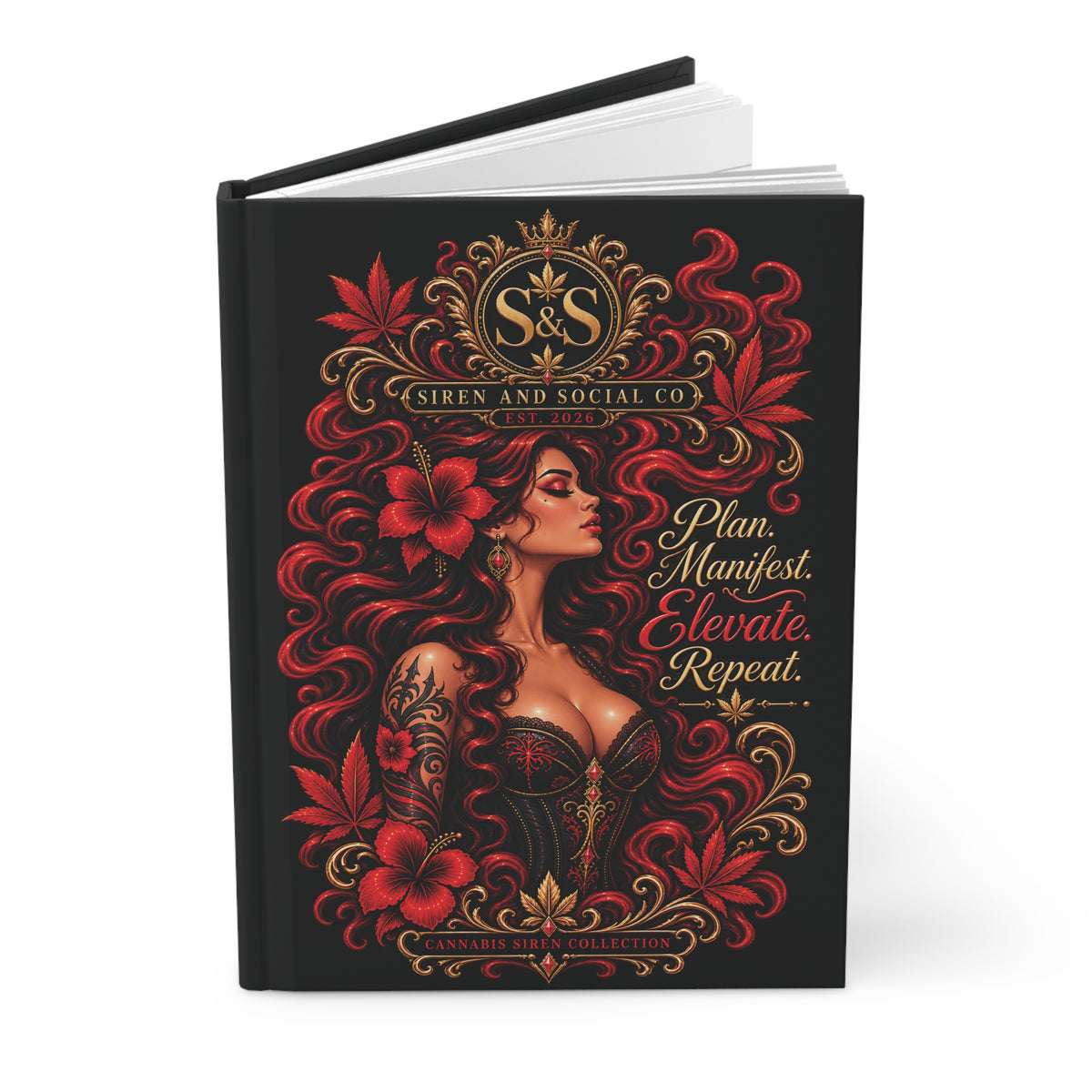 Plan. Manifest. Elevate. Repeat.Siren Cannabis Collection — Hardcover Lined Journal
