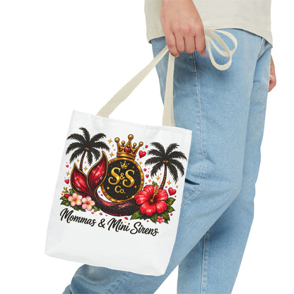 Mommas & Mini Sirens Tote Bag — Tropical Mermaid Mom Beach Tote