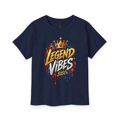 Legend Vibes Kids T‑Shirt — Youth Graphic Tee with Crown Street Art Design