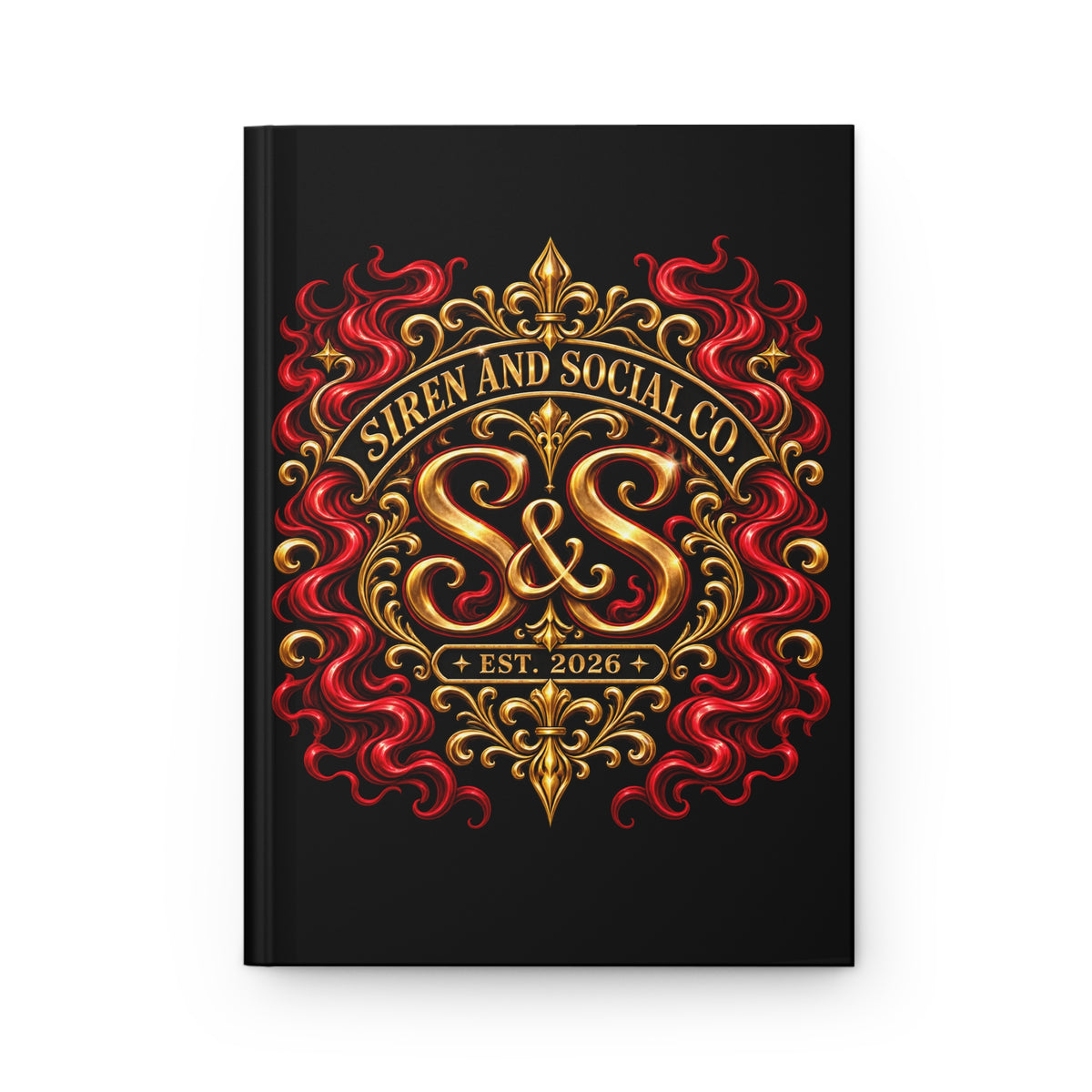 Hardcover Journal — Siren and Social Co. Gold & Red Emblem (Lined)