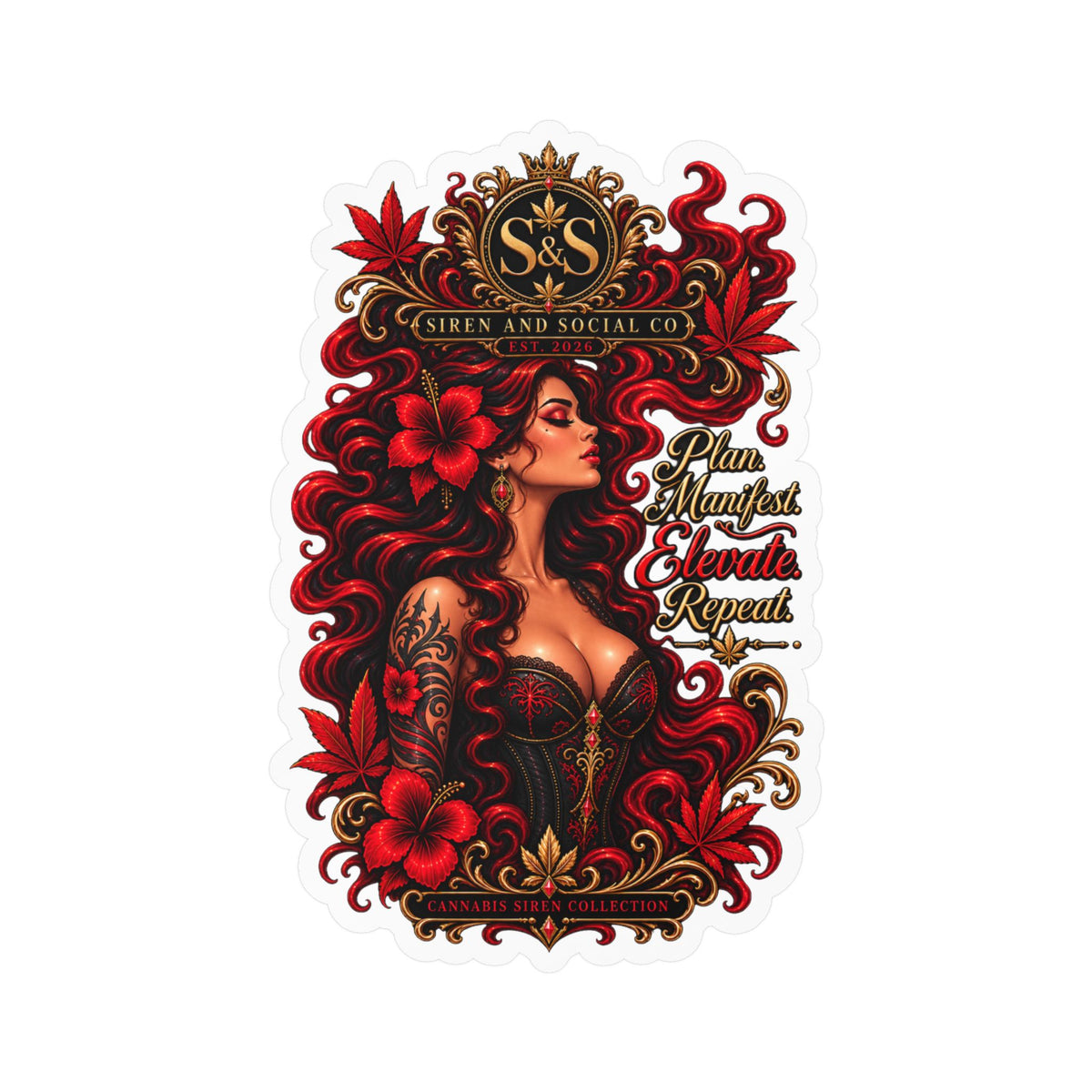 Kiss-Cut Vinyl Decal — Siren Cannabis collection with Logo