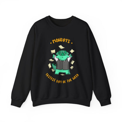 Sweatshirt — "Monday's Harshest Day of the Week" Cute Monster Graphic Crewneck