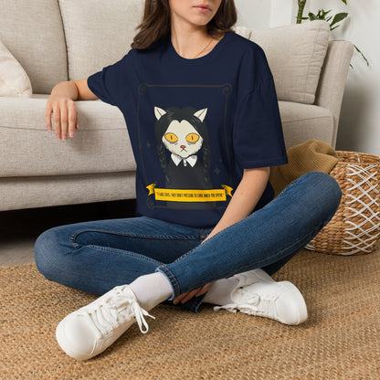 Mystic Cat Witch T‑Shirt — Yellow‑Eyed Wedneday Vibe Graphic Tee