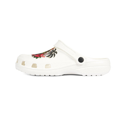 Floral Skull EVA Foam Clogs — Women’s Tropical Day of the Dead Slip‑Ons