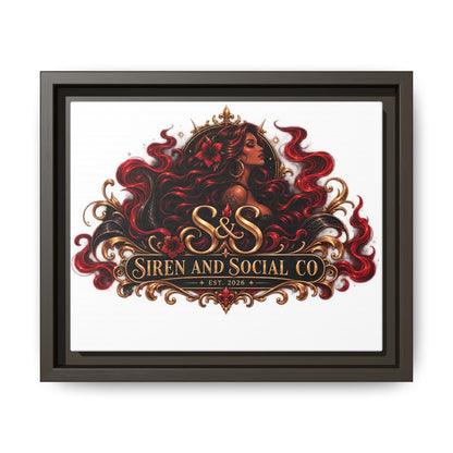 Siren & Social Co. Framed Matte Canvas Art — Red Siren Logo Wall Decor