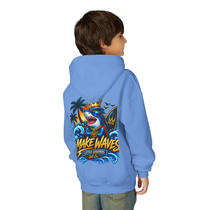 'Make Waves' Shark Surf Graphic with Crown & S&S Co Logo