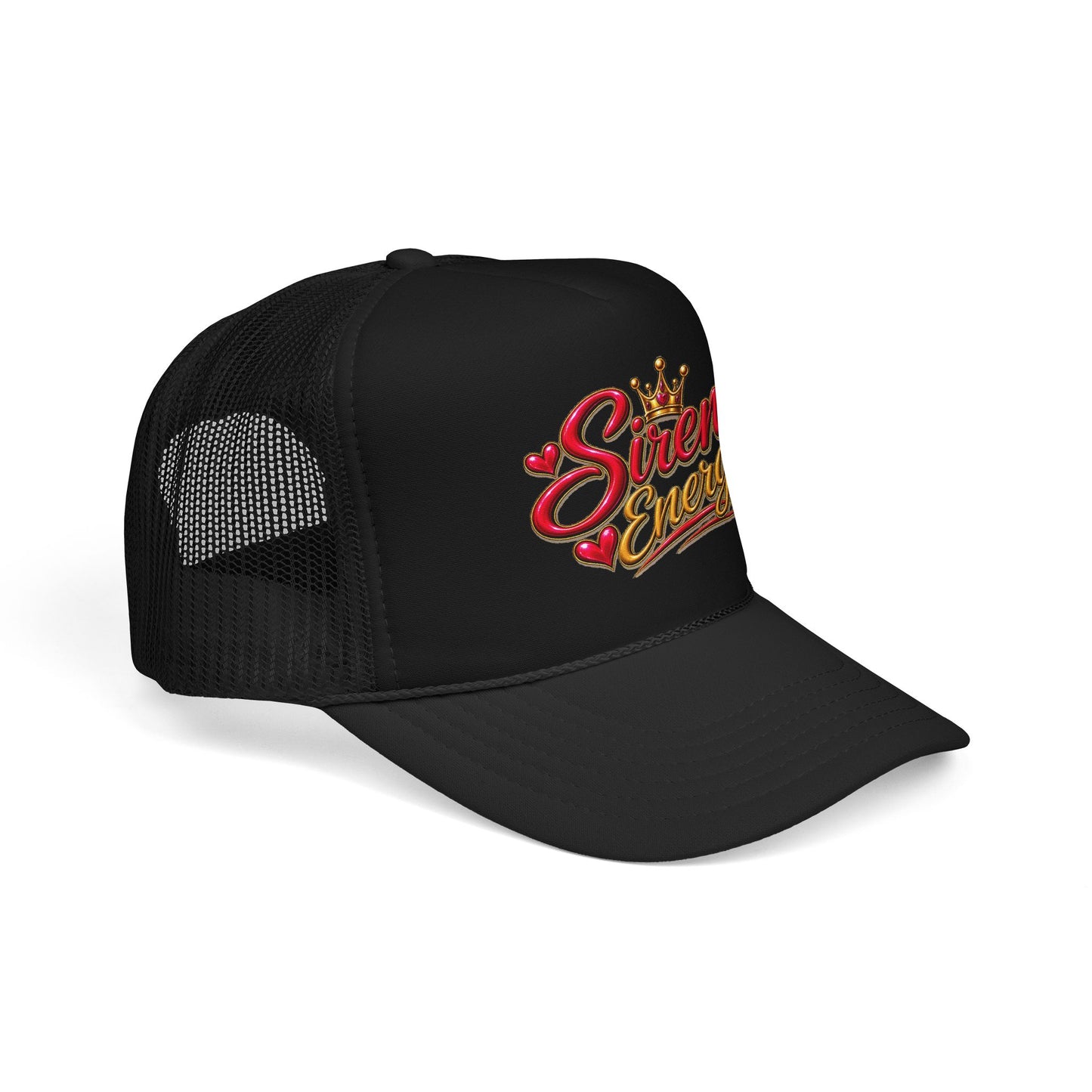 Siren Energy Trucker Hat — Glitter Script Crown Design