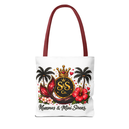Mommas & Mini Sirens Tote Bag — Tropical Mermaid Mom Beach Tote
