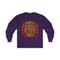 Heraldic Crest Long Sleeve Tee — 'Skin and Skull Co.' Gothic Emblem