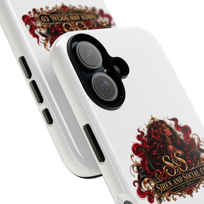 Siren & Social Co. Tough Phone Case — Red Mermaid Art Protective Cover