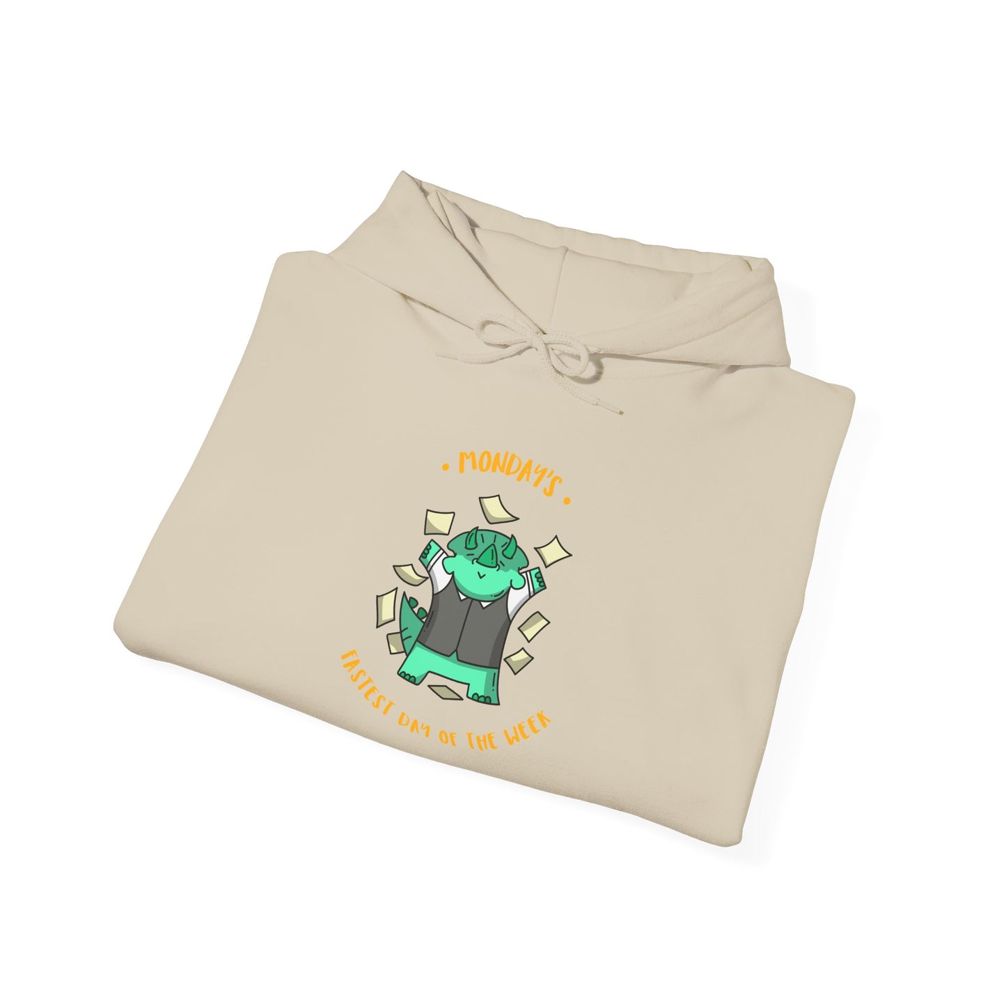 Money Monster Hoodie — Cute Green Creature Throwing Cash Graphic Sweatshirt