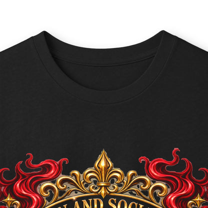 Heraldic Crest Long Sleeve Tee — 'Skin and Skull Co.' Gothic Emblem