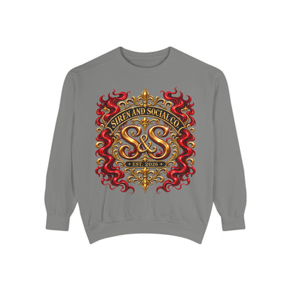 Siren & Social Co. Crewneck Sweatshirt — Vintage Gold & Red Crest