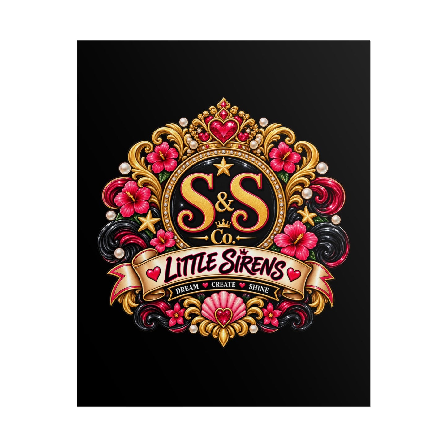 Rolled Poster — Little Sirens Decorative Crest Art Print