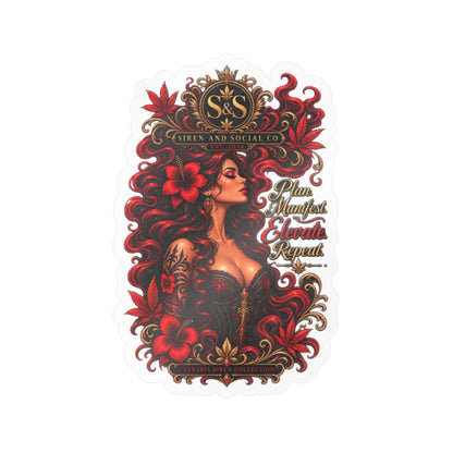 Vintage Red Rose Femme Vinyl Sticker — Kiss-Cut Decal