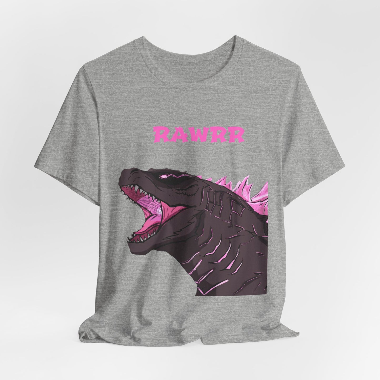 Rawrr Pink Godzilla T‑Shirt — Cute Monster Dino Tee