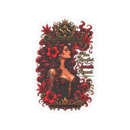 Vintage Red Rose Femme Vinyl Sticker — Kiss-Cut Decal