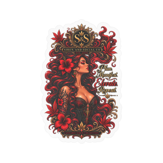 Vintage Red Rose Femme Vinyl Sticker — Kiss-Cut Decal
