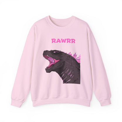 Godzilla 'RAWRR' Graphic Sweatshirt – Pink Neon Monster Crewneck