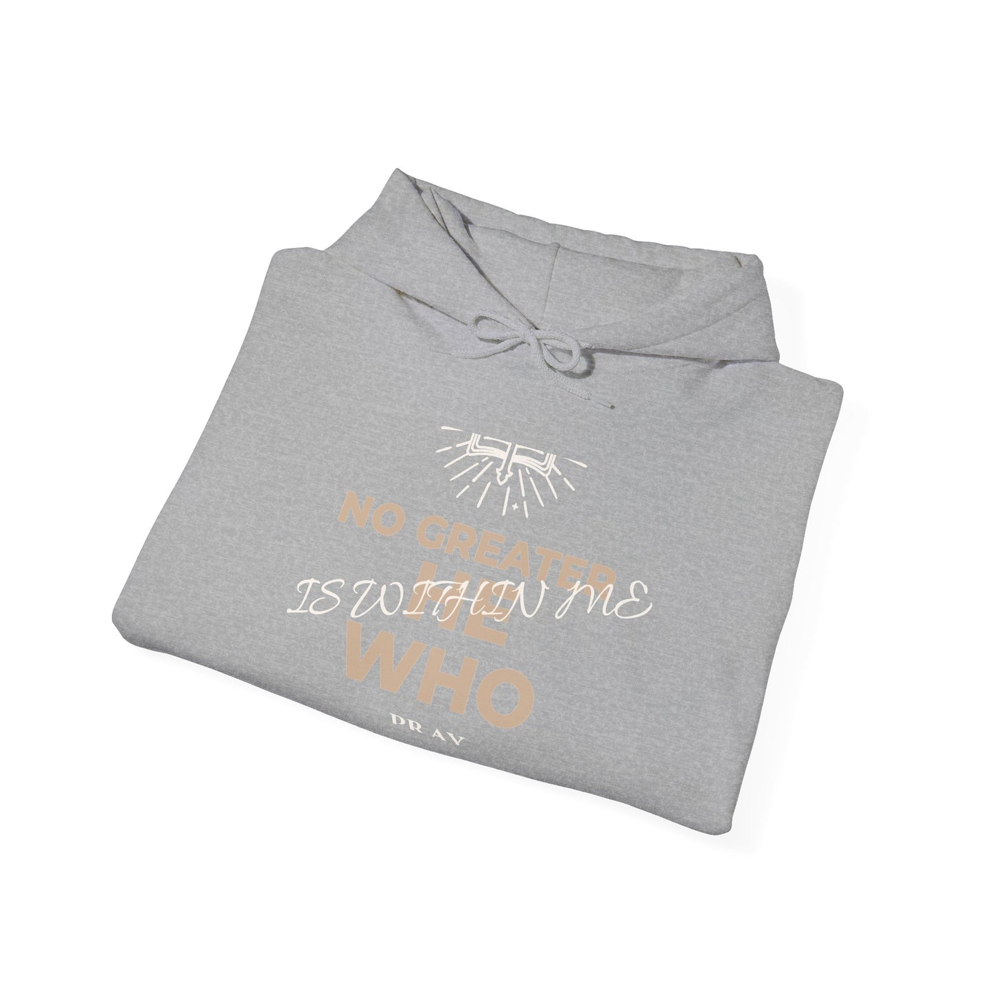 No Greater He Who Is Within Me Hoodie — Inspirational Christian Pullover