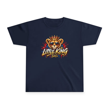 Youth Tee — "Little King" Lion Crown Kids Graphic Shirt