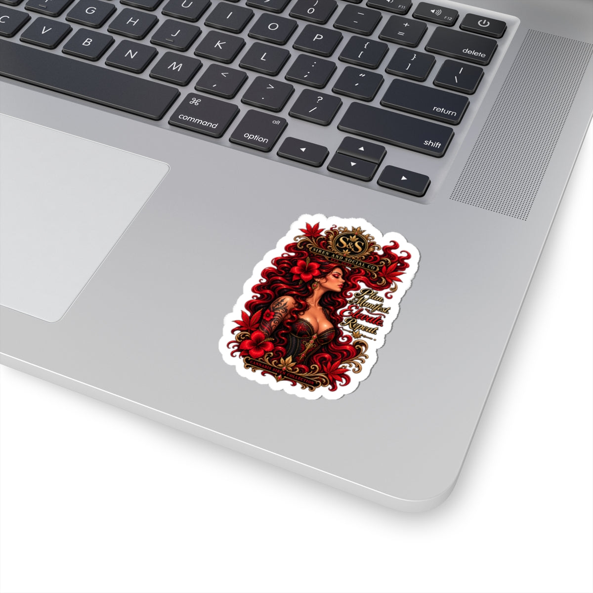 Siren & Social Redhead Emblem Sticker — Kiss-Cut Decorative Vinyl