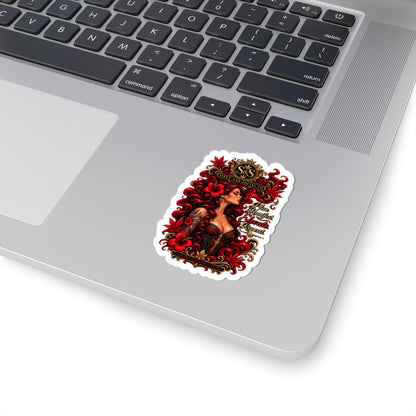 Siren & Social Redhead Emblem Sticker — Kiss-Cut Decorative Vinyl