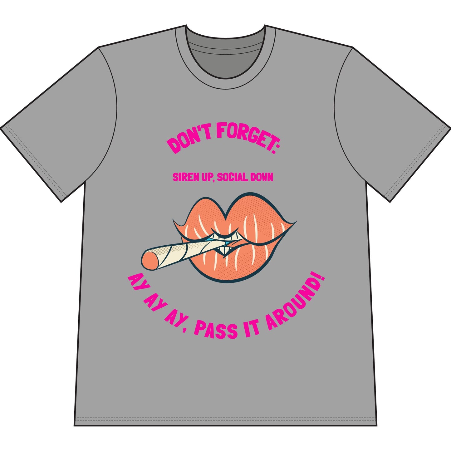 Don't Forget: Pass It Around T-Shirt — Retro Lips Joint Graphic Tee