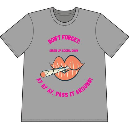 Don't Forget: Pass It Around T-Shirt — Retro Lips Joint Graphic Tee