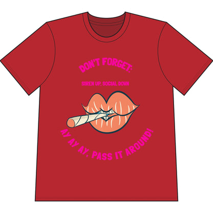 Don't Forget: Pass It Around T-Shirt — Retro Lips Joint Graphic Tee