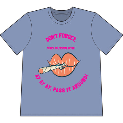 Don't Forget: Pass It Around T-Shirt — Retro Lips Joint Graphic Tee